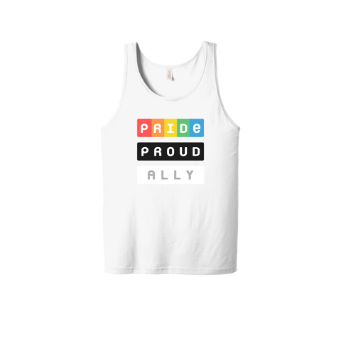 LGBTQIA+ PRIDE BLACK & PROUD HUMAN ALLY -Unisex Tank