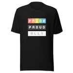 LGBTQIA+ PRIDE BLACK PROUD HUMAN ALLY - Unisex Crew Neck T-shirt